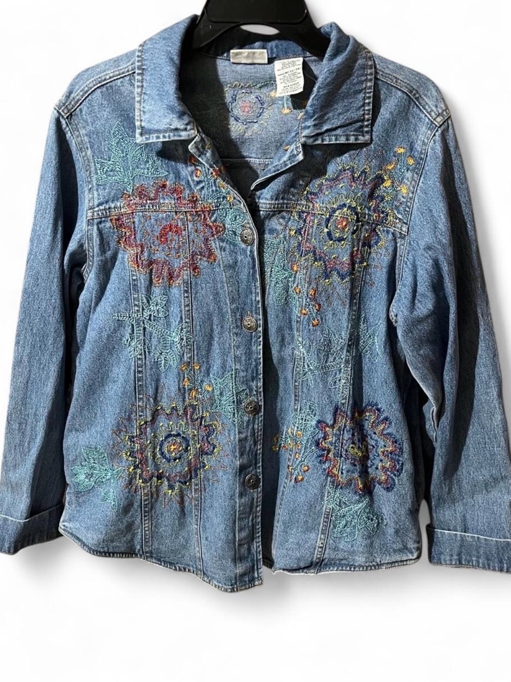 White Stag Embroidered Light Blue Denim Jacket - Women